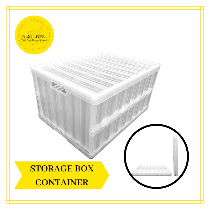 40L FOLDABLE STACKABLE STORAGE BOX CONTAINER (100% NEW PP MATERIAL ...
