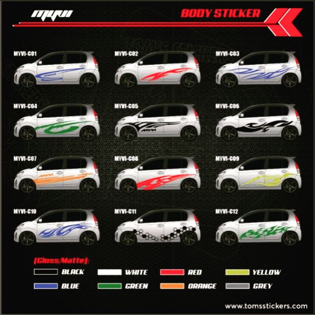 🏁🏁Perodua Myvi Body Sticker🏁🏁 | Shopee Malaysia
