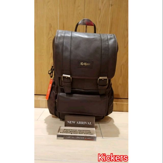 Kickers Leather Backpack for Laptop Shopee Malaysia