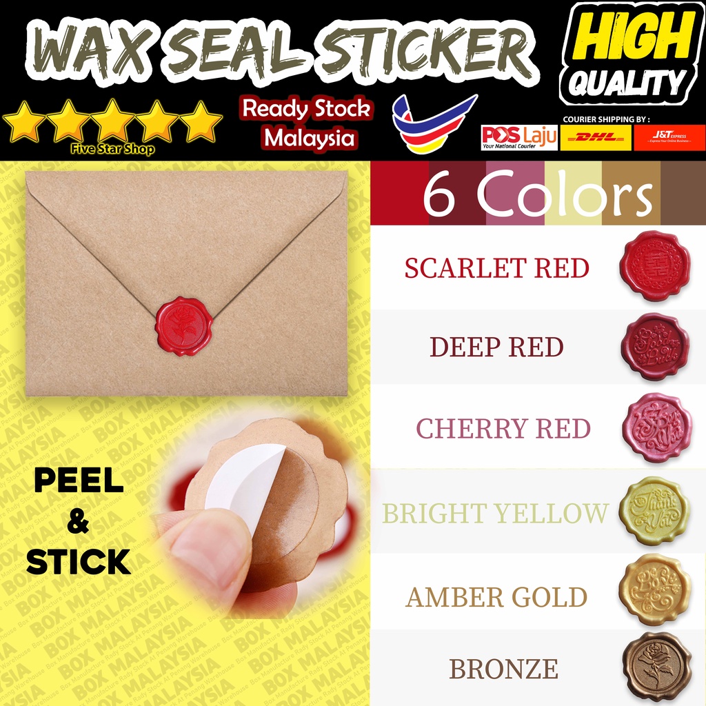 Ready Made WAX SEAL STICKER 1PCS Pelekat Setem Lilin 