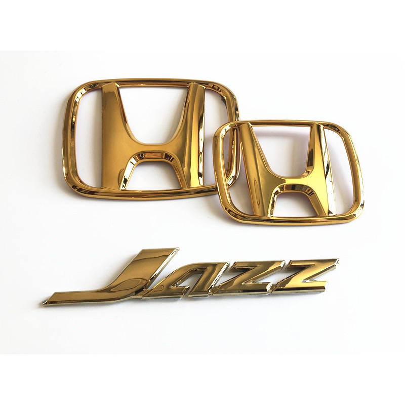 Honda Jazz Gk Gd Ge Logo Emblem Gold Universal 3pcs Honda Gold Car