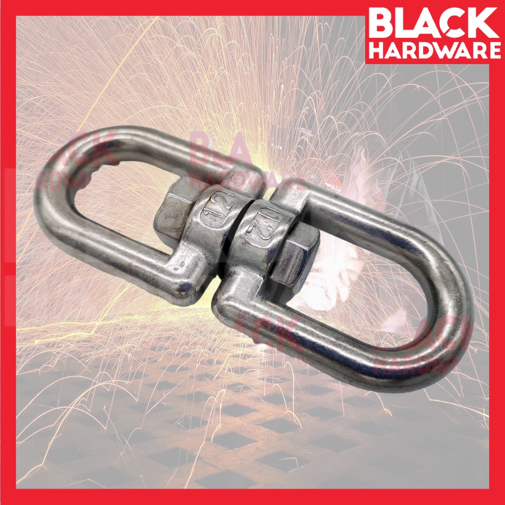 BLACK HARDWARE Marine 304 Stainless Steel Eye To Eye Swivel Ring Hang ...