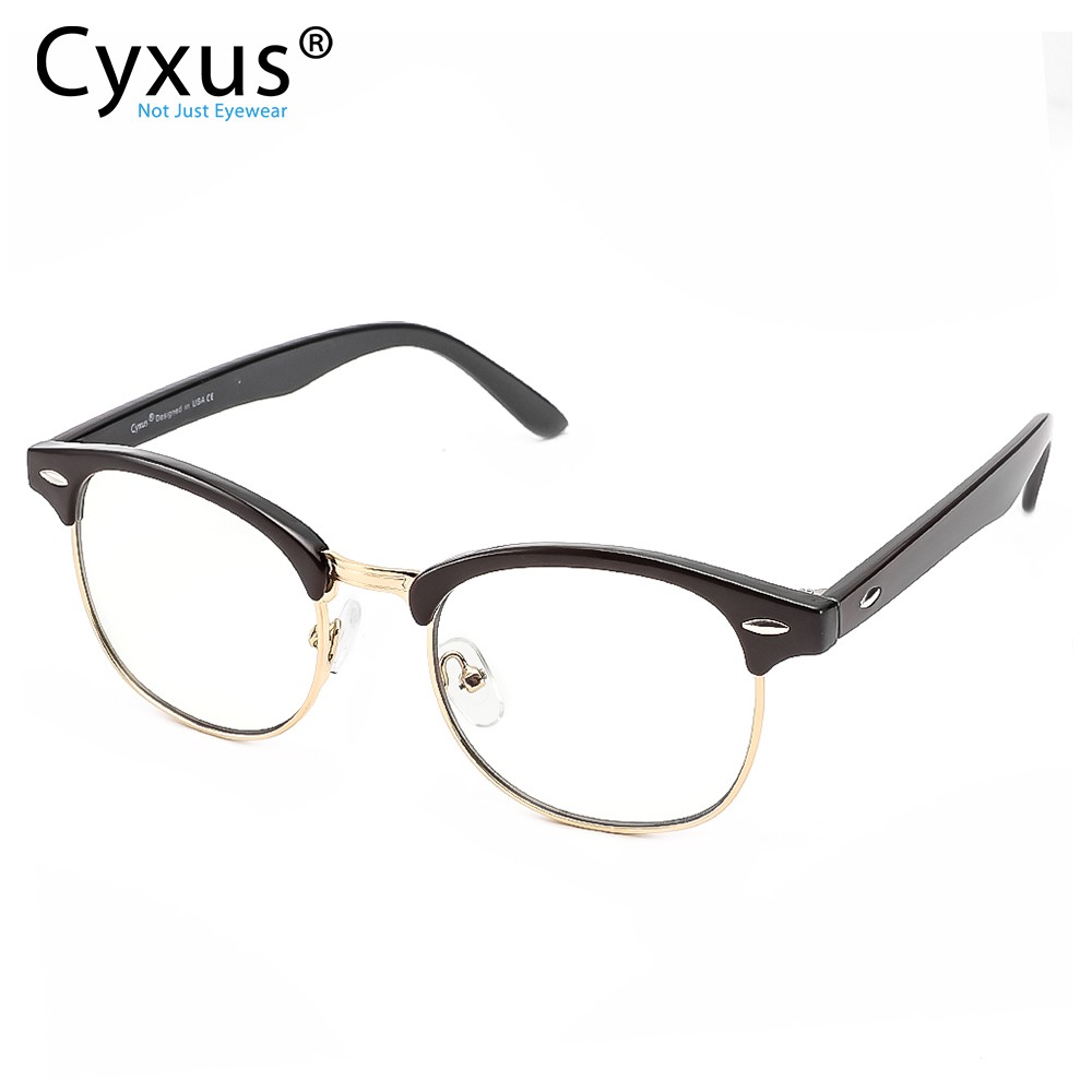 Cyxus Half Rim Browline Blue Light Filter Computer Glasses For Anti Eye Strain Uv Unisex Women 4191