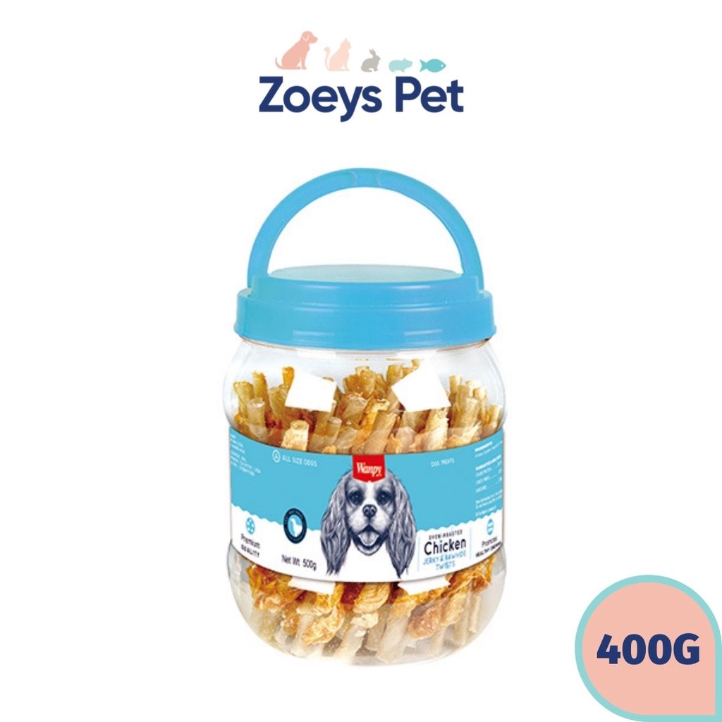 Wanpy Chicken Jerky & Rawhide Twists 400G Dog Snack Shopee Malaysia