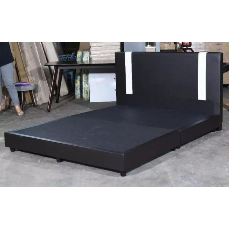Harga Kilang Katil Kulit PVC Hitam Putih Model 588 Divan Katil Queen ...