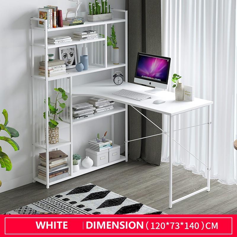 [READY STOCK] Modern Study Table with Large Built-In 6-Tier Shelves ...