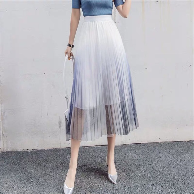 Korean Style Midi Mesh Skirt