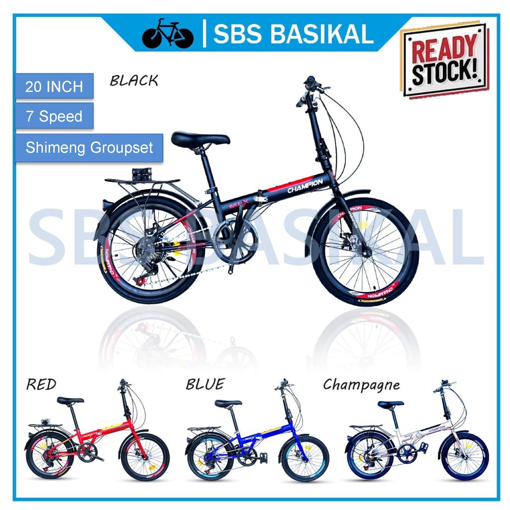 20" Folding Bike 7 Speed Shimeng Groupset, Disc Brake Shopee Malaysia
