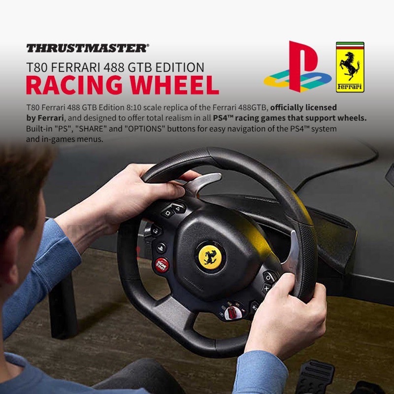 WHEEL Thrustmaster T80 Ferrari 488 GTB Edition Racing Wheel PS4