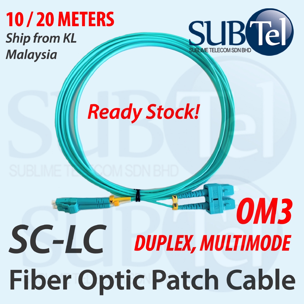 SenTec SC-LC Duplex Multi Mode Fiber Optic Cable Patch Cord OM3 LAN ...