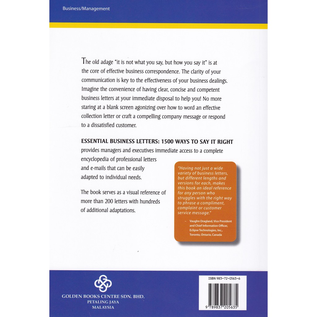 Essential Business Letters - 1500 Ways To Say It Right (Prof. Letters ...