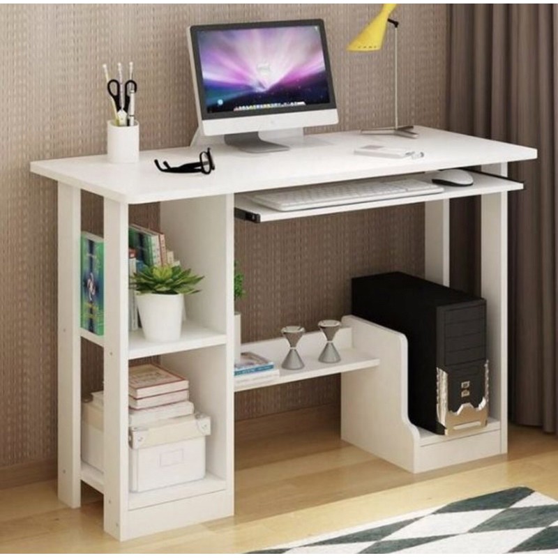 Wooden Multipurpose Writing and Desktop Table with Shelves Book Rack ...