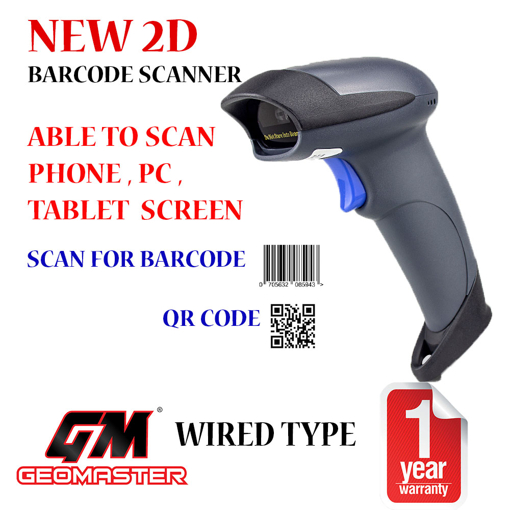 WIRE 2D BARCODE SCANNER - SCAN FOR QR CODE & BARCODE - STOCK READY ...