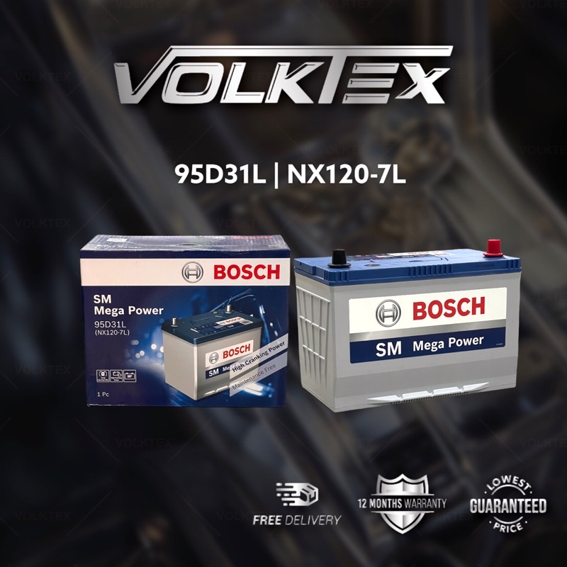 BOSCH 95D31L (MF) 80AH - CAR BATTERY- Toyota Hilux, Mitsubishi Triton ...