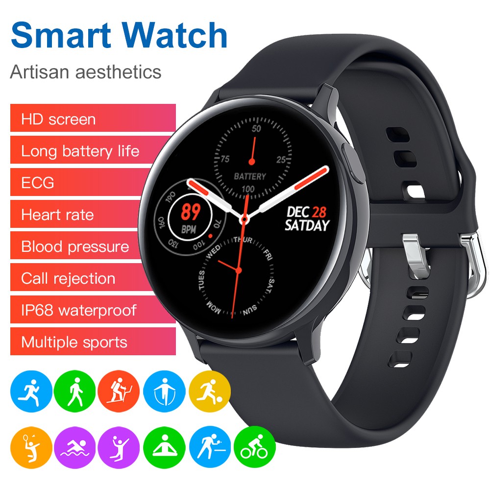 Ce rohs sport ecg heart online rate blood pressure ip68 smart watch