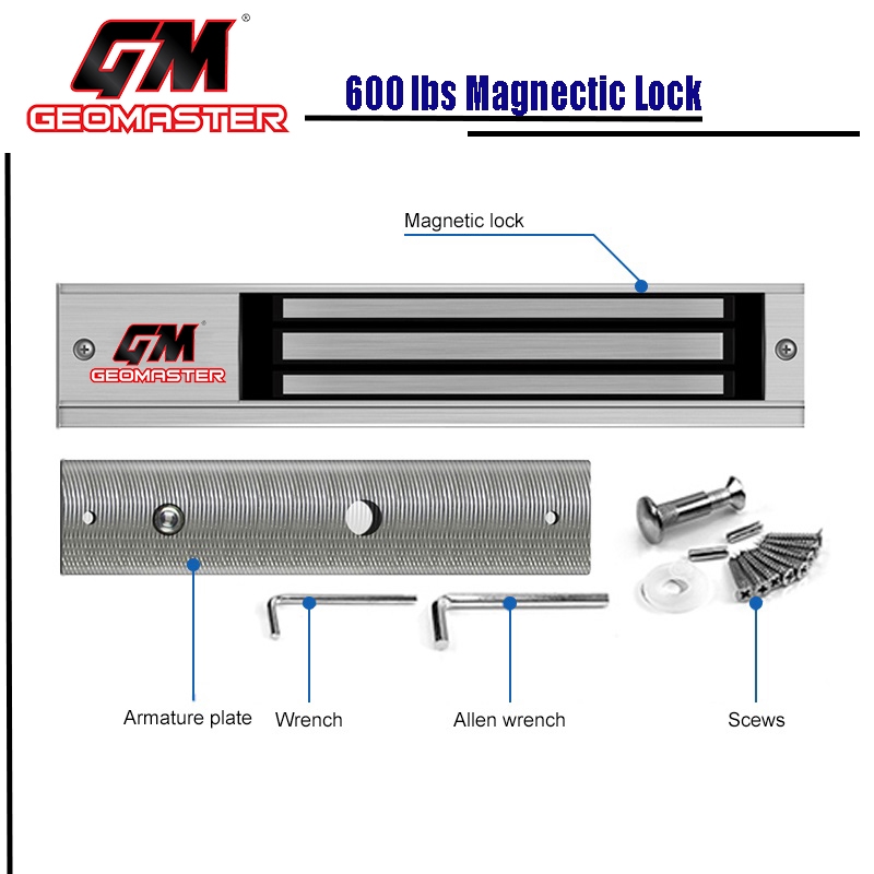 Geomaster Electronic Megnectic Door Lock EM Lock 600Lbs For Door Access ...