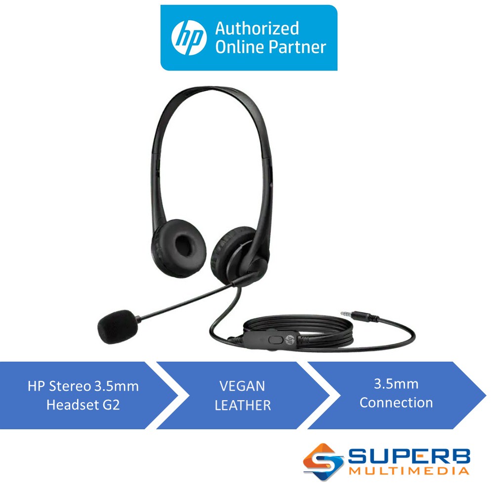 HP Stereo 3.5mm Headset G2 [428H6AA] | Shopee Malaysia