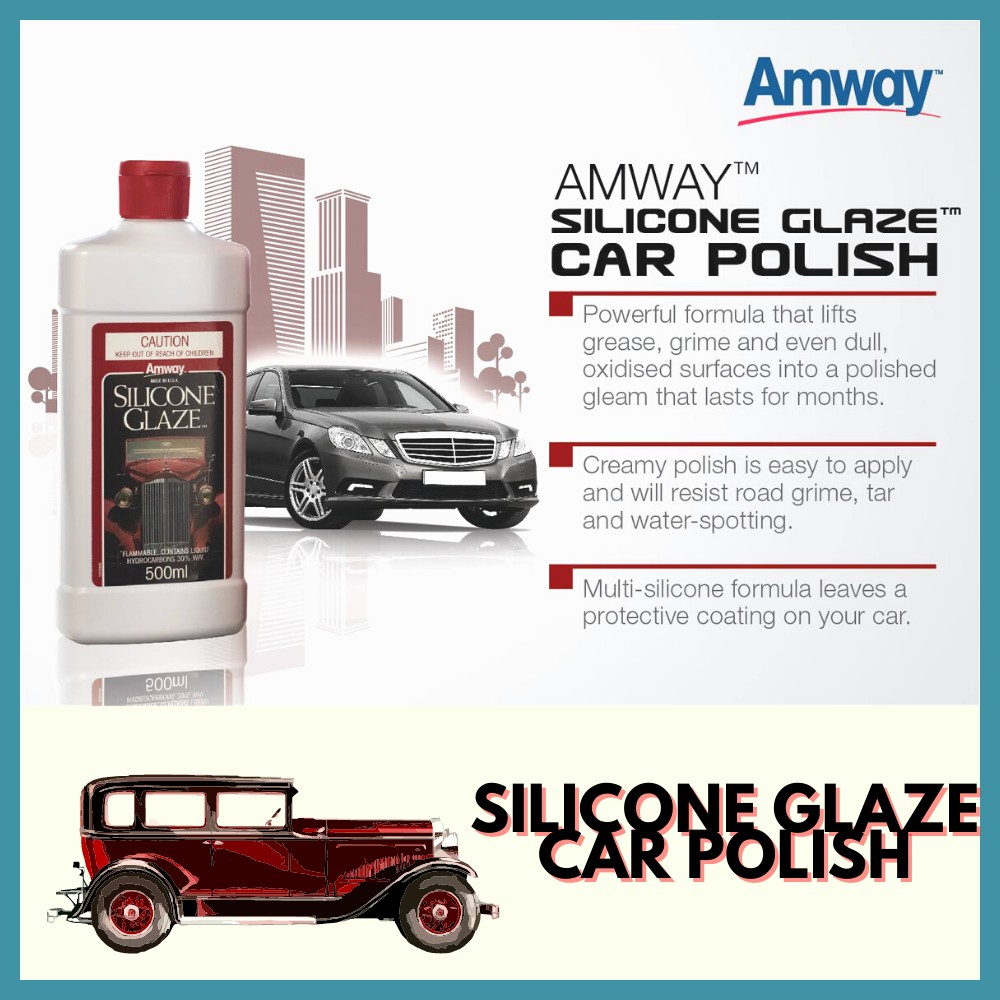 AMWAY SILICONE GLAZE Motor Car Polish & Clean (500ml) Polish Any Paint