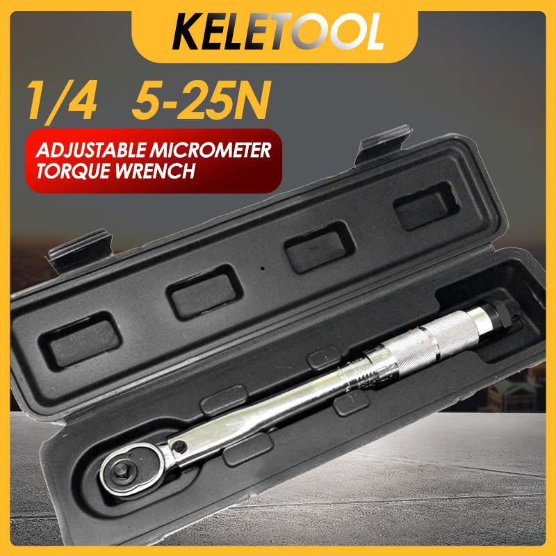 Dunnet Tools Chiave Dinamometrica Da 1/4 "di Pollice 5-25nm Cricchetto Garage Tool Storage Carry Case In Acciaio Auto Furgoni Professionale Piccola Chiave Dinamometrica Tool Kit Automotive - Foto 4