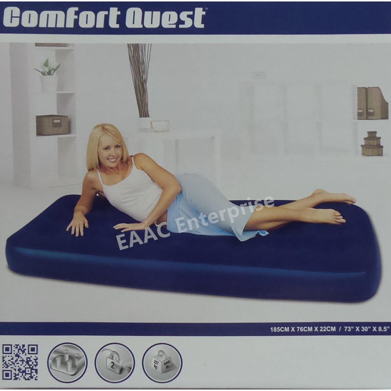 Bestway Comfort Quest Inflatable Single Camping Flocked Air Bed Airbed Mattress Shopee Malaysia