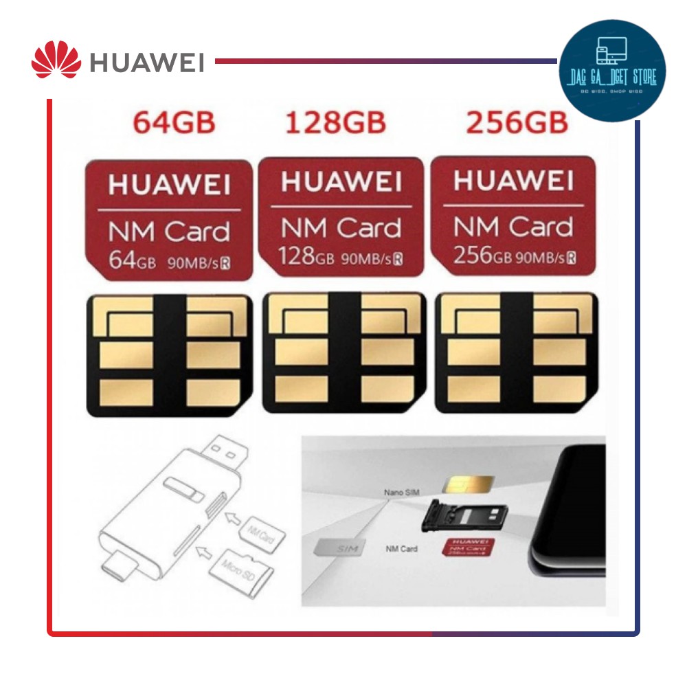 HUAWEI NM Card 64G 128G 256G 90MB/S Nano Memory Card + Card Reader