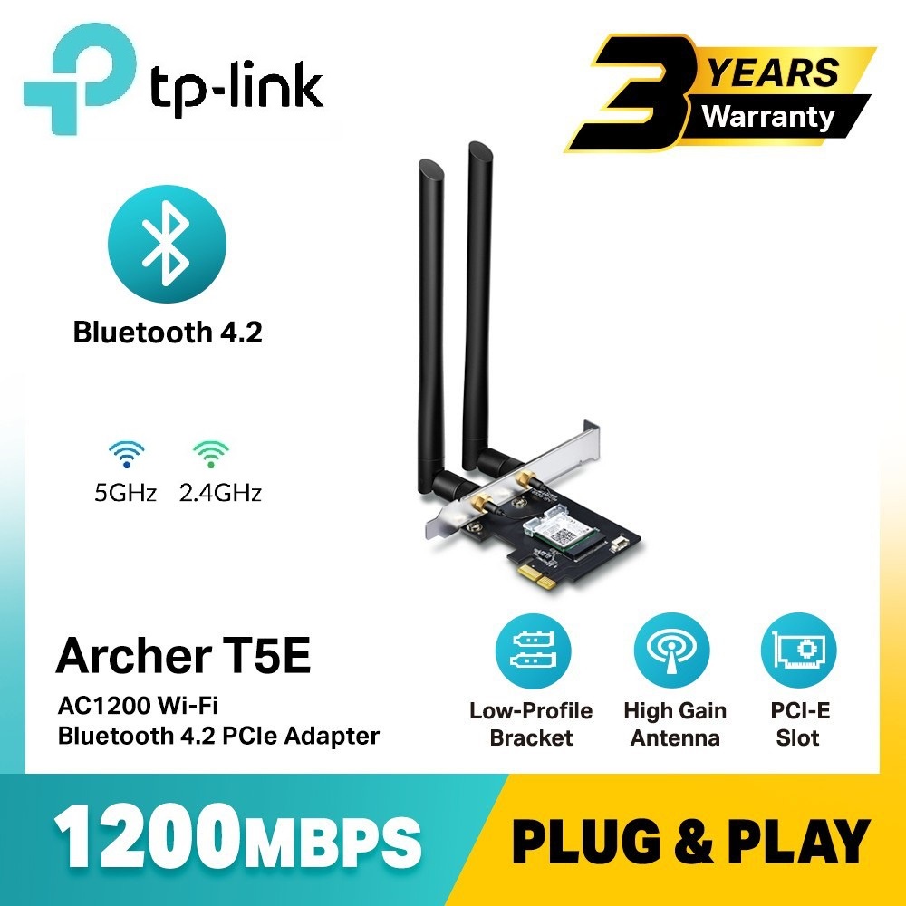 TPLINK Archer TX55E WIFI 6 / T5E WIFI + BLUETOOTH AC1200 Wireless Dual