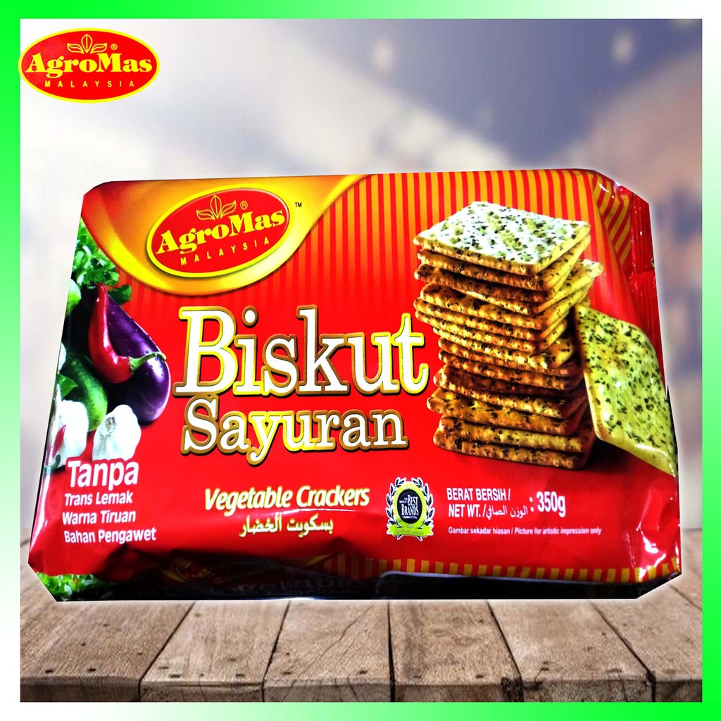 Agromas Biskut Sayur Sayuran Vegetable Crackers 350g Shopee Malaysia