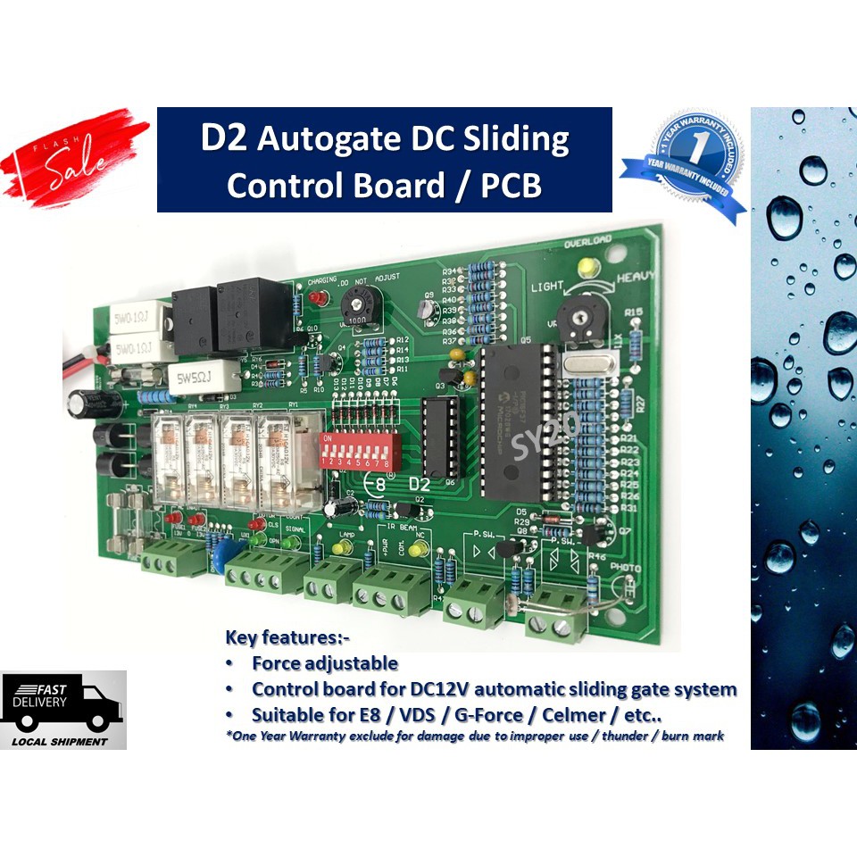 D2 Autogate Dc Sliding Control Panel Board Shopee Malaysia