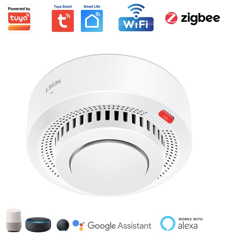 Tuya WiFi Zigbee Smoke Detector Fire Protection Alarm Wireless Smoke