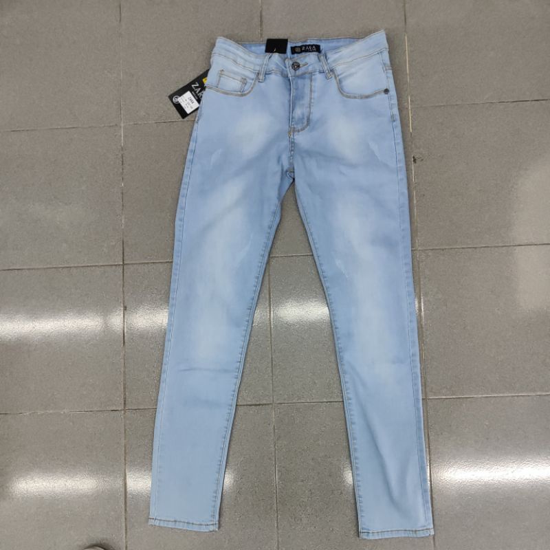 Pantalon Jean Slim Bleu Marine ZARA - Taille 40 Femme - Occasion Très Bon État