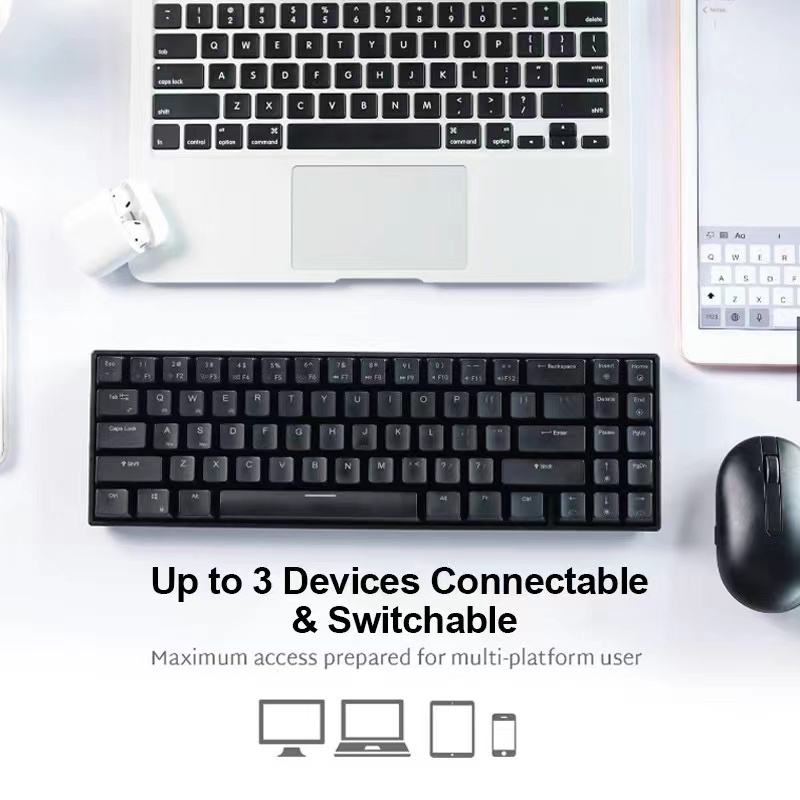 Wired Mechanical Keyboard K71 Hotswap Wireless Bluetooth 71 Keys RGB