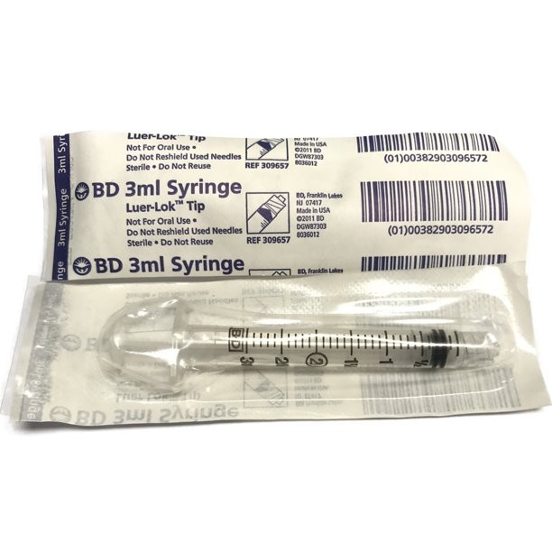 BD Luer-Lok™ Syringe sterile, single use, 3 mL - 309657