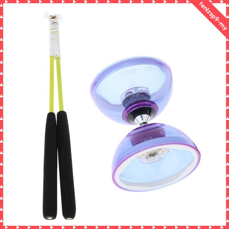 [tenlzspfeMY] Triple Bearing LED Light Up Medium Chinese Yoyo Diabolo