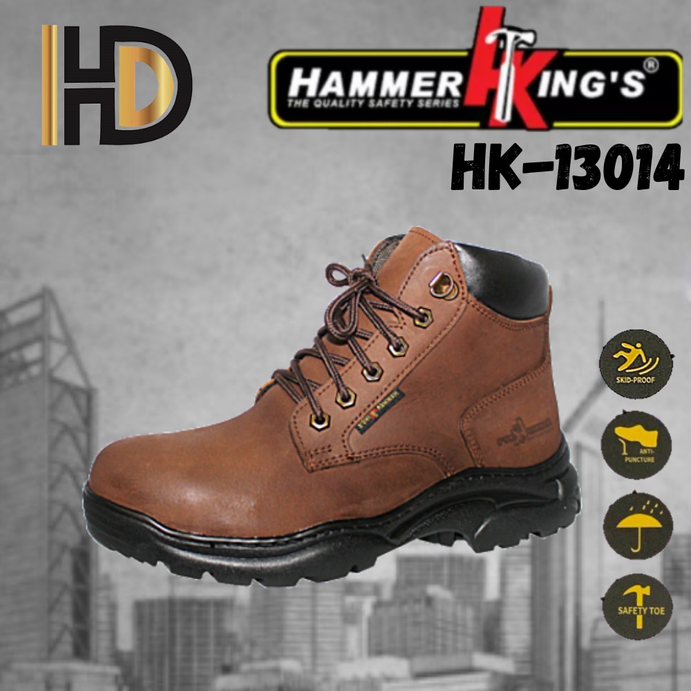 ORIGINAL 13014 BROWN HAMMER KINGS SAFETY SHOES SAFETY BOOTS kasut
