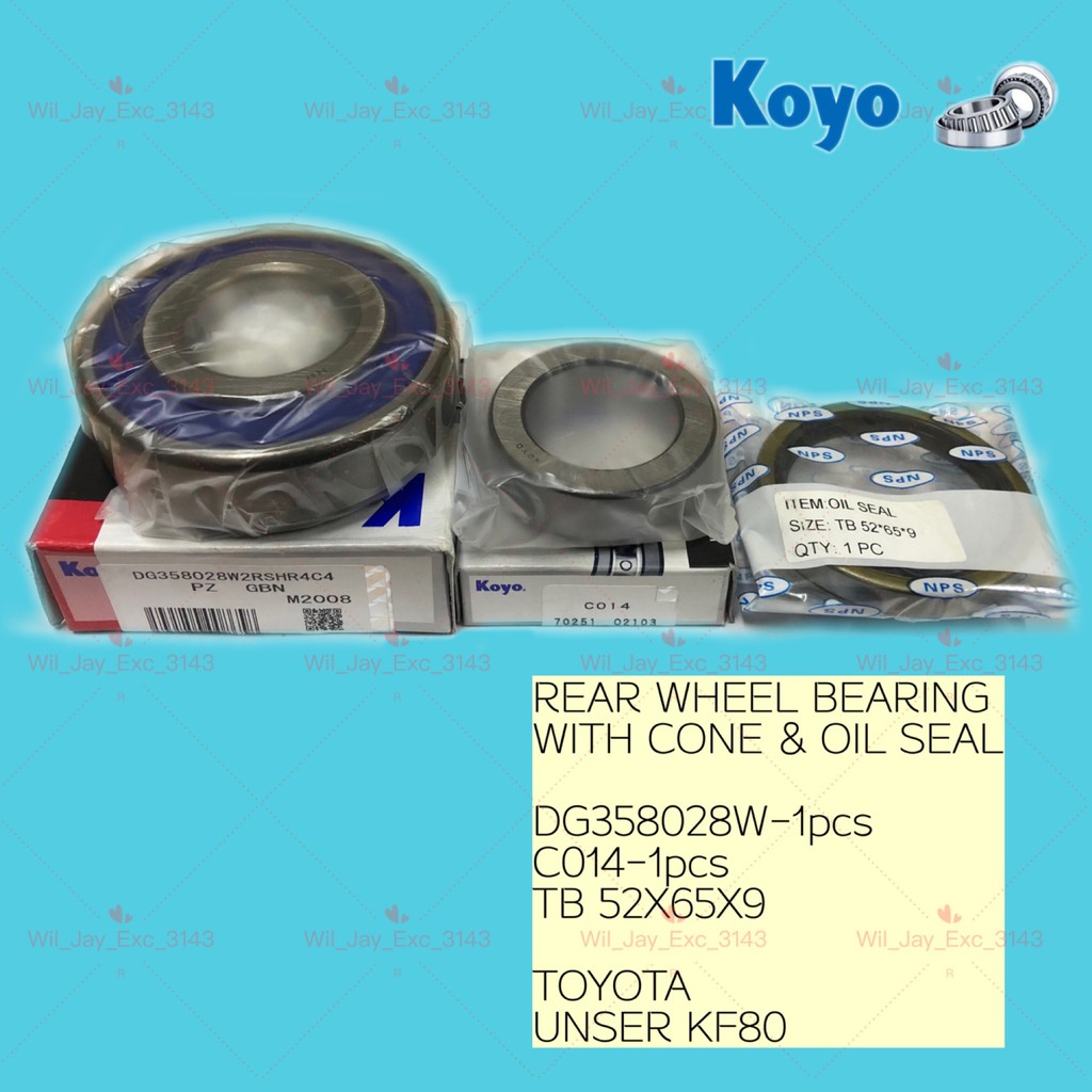 JTEKT KOYO TOYOTA UNSER KF80 REAR WHEEL BEARING WITH CONE & OIL SEAL