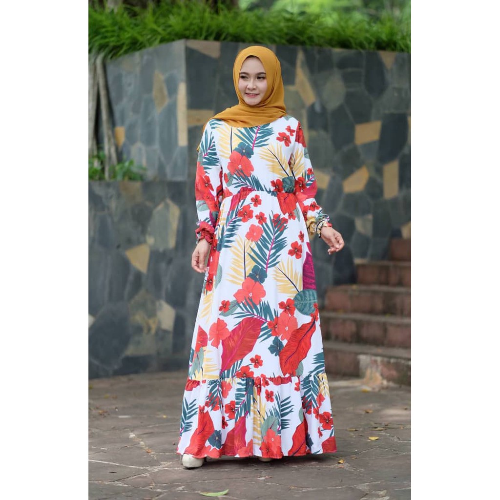 PREGGY MAXI FLORAL DRESS Dress Labuh Long Dress Raisha Dress