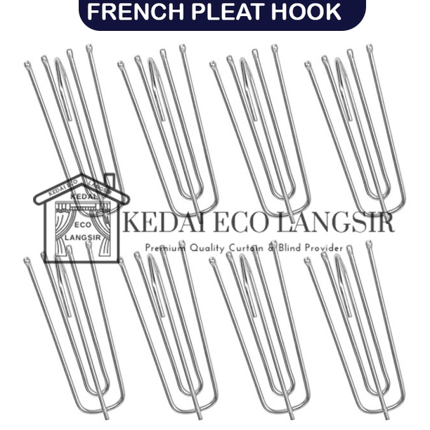 Ready Stock !!! French Pleat And Single Pinch Curtain Hooks Silver / White  Window Metal Pleat Drapes