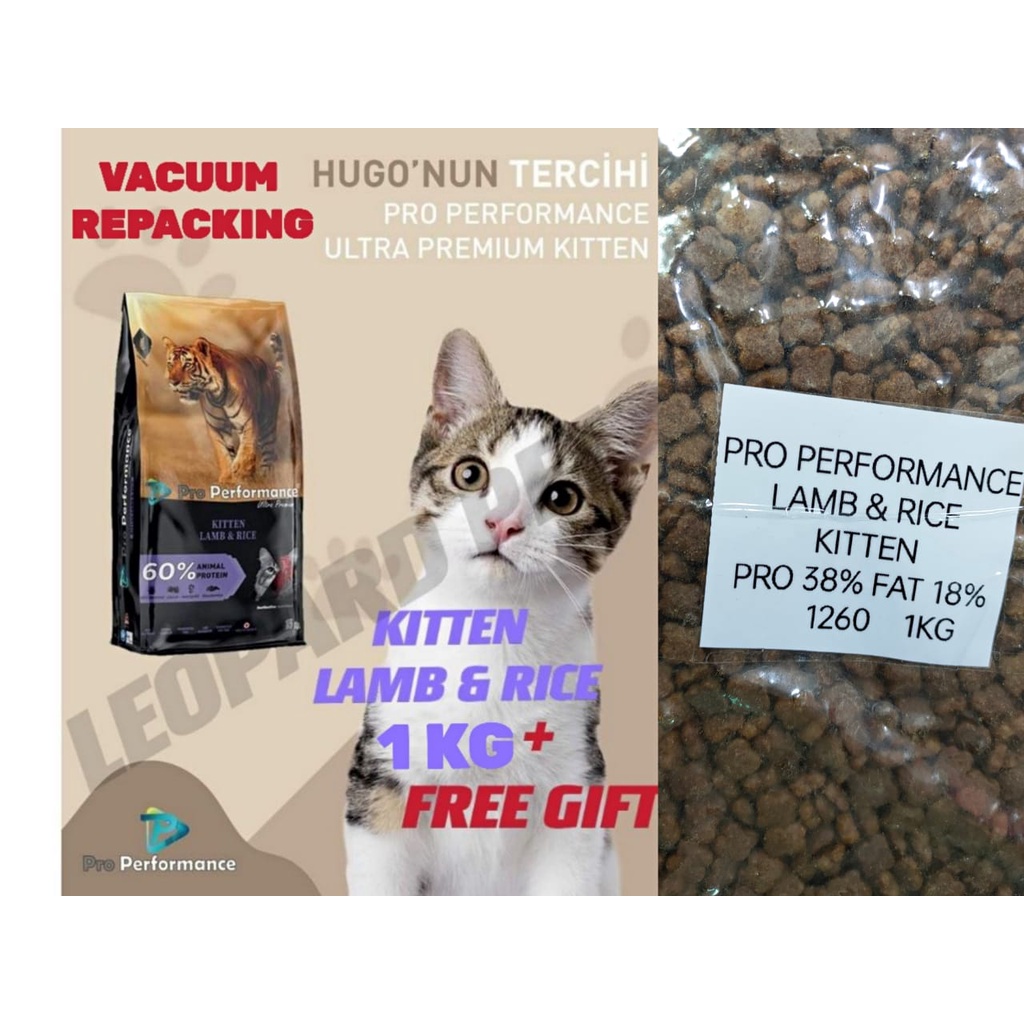 PRO PERFORMANCE KITTEN LAMB & RICE CAT FOOD 1KG VACUUM REPACK Shopee