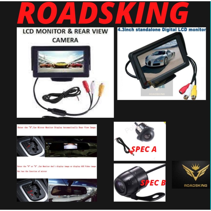 7 INCH / 5 INCH TFT LCD DASH BOARD CAR 12V MONITOR STAND + REVERSE ...