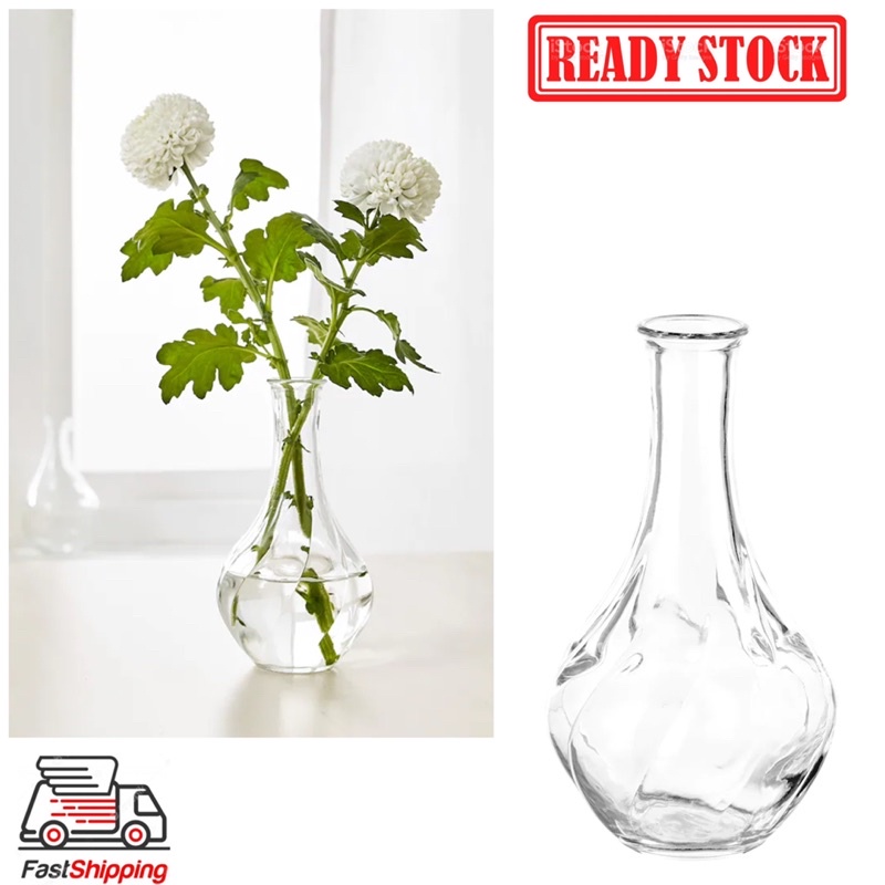 VILJESTARK clear glass, Vase, Height: 17 cm - IKEA