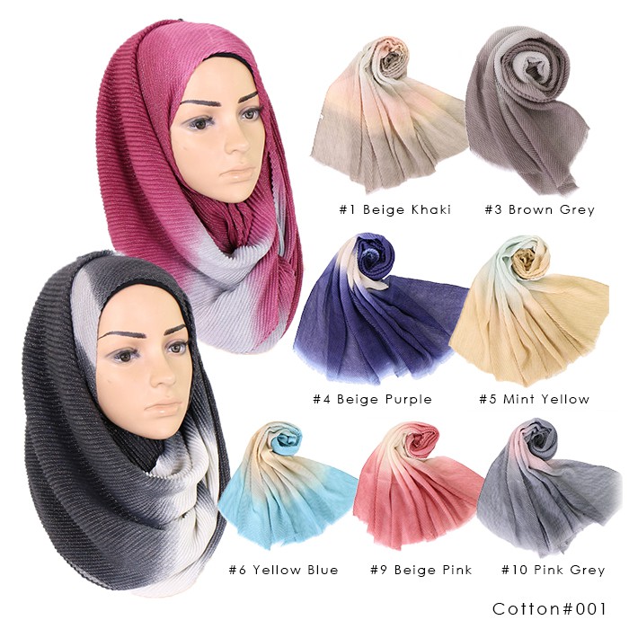 🔥HOT🔥Long Hijab shawl fringe two toned design hijab gradient hijab 2