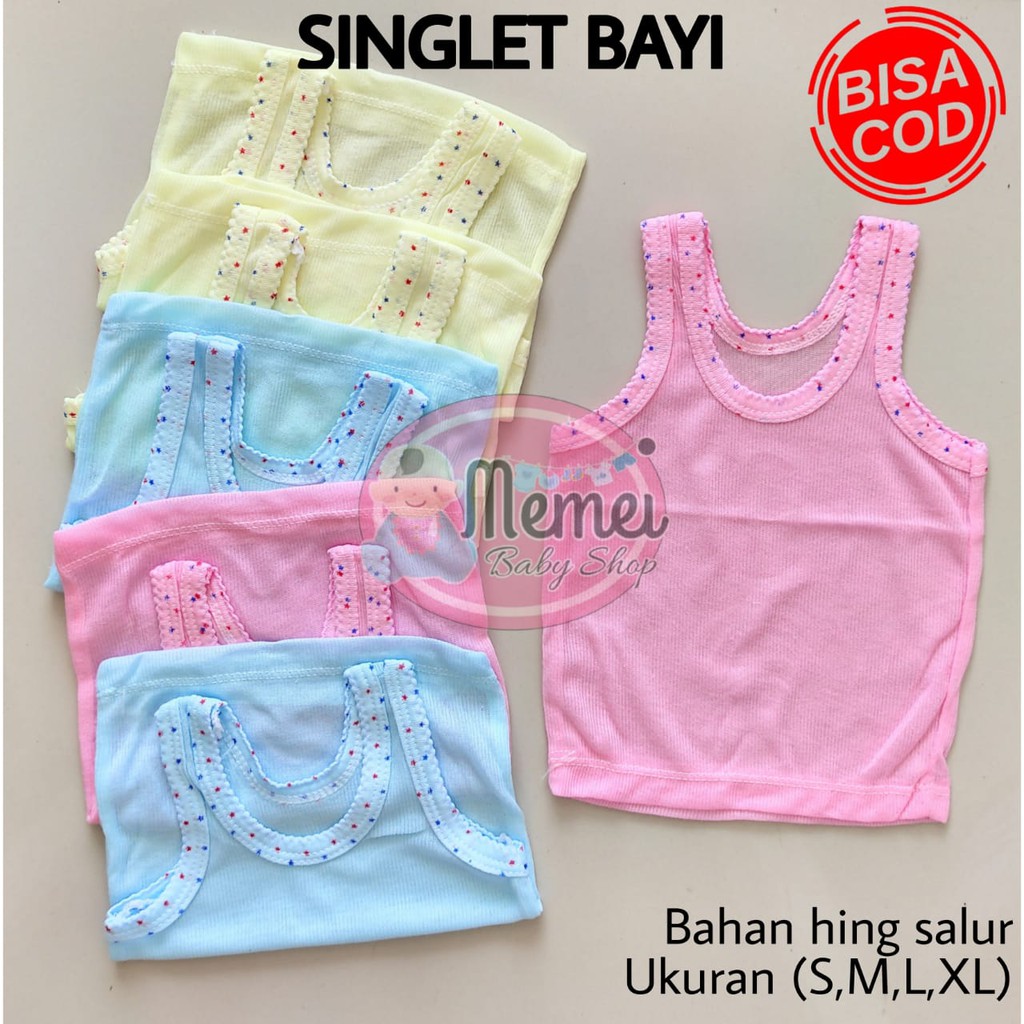 1/2 DOZEN (6 pcs) COLORED baby singlets sizes S / M / L / XL wholesale ...