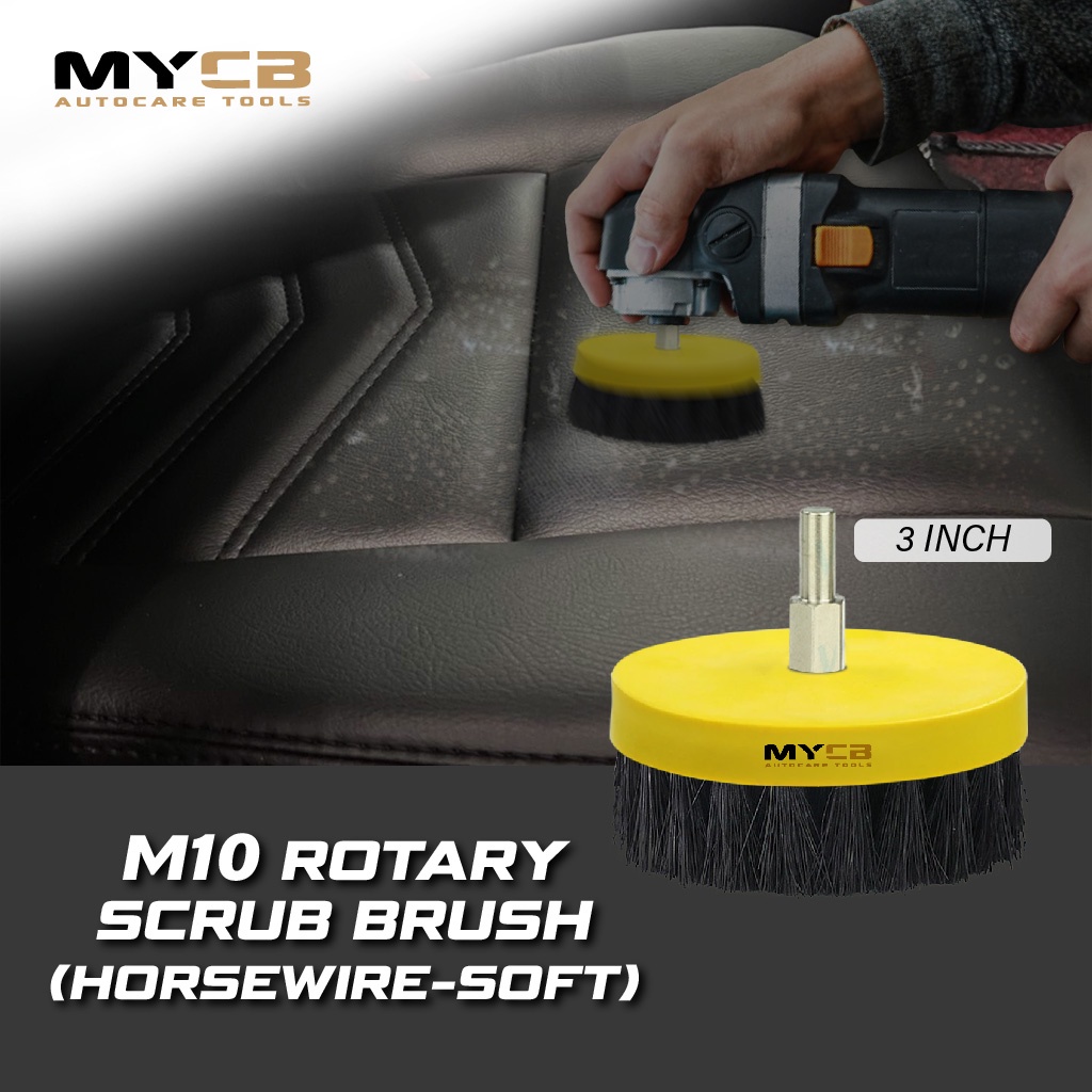 MYCB M10 Rotary Scrub Brush [HorsewireSoft 3 Inch] Polisher or Drill