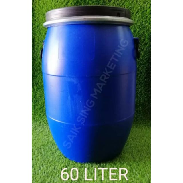 🔥sale🔥60 Liter Tong Drum Plastik Biru Bertangkai Siap Penutupplastic 1656