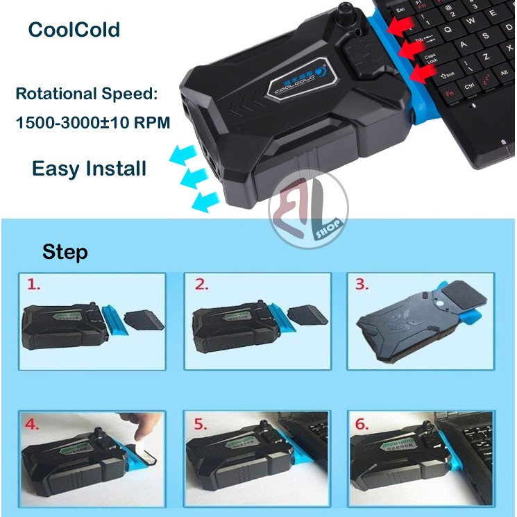 CoolCold Portable Notebook Air Cooler Radiator Exhaust Fan Suck the hot ...