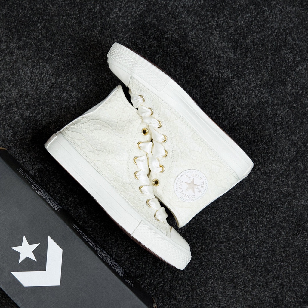 Converse all star white lace best sale