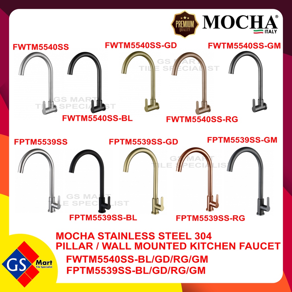 MOCHA Stainless Steel 304 Black, Rose Gold, Gold, Gun Metal Pillar ...