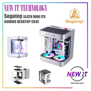 Segotep Slath Mini ITX Gaming Case – Double Curved Glass, Vertical GPU Mount, ATX Mini