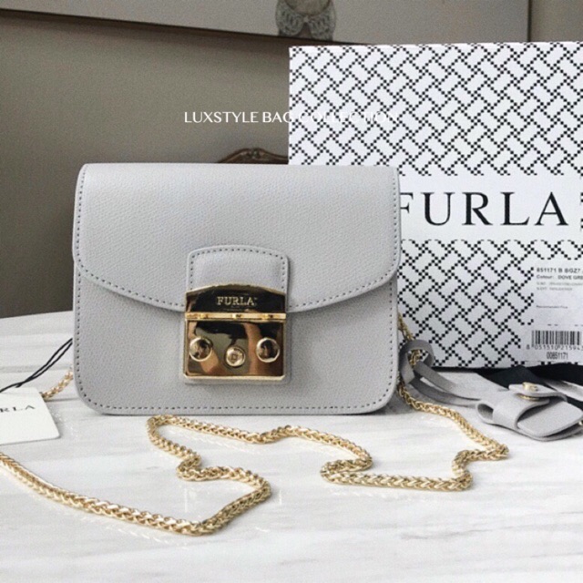 Authentic Furla Metropolis Sling Bag Grey Shopee Malaysia