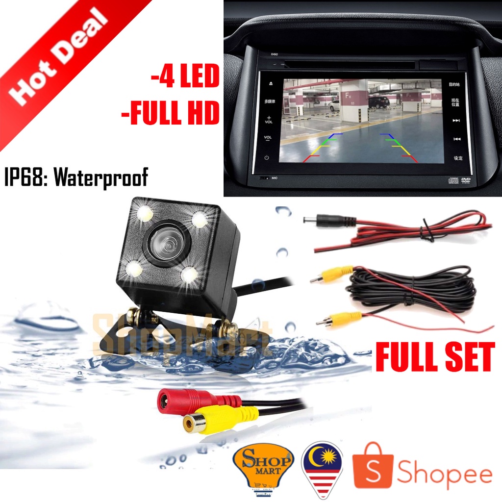 Car Reverse Camera Full HD 4 Led Reverse Camera Rear View Parking ...